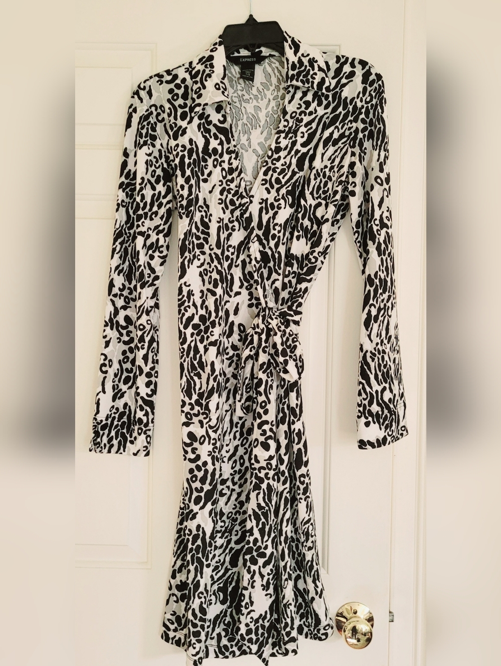 Express B&W Wrap Dress